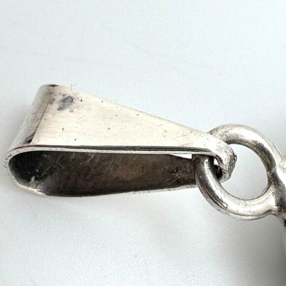 Taxco .925 Sterling Silver & Malachite Oval Pendant Vintage Gift - Picture 7 of 8